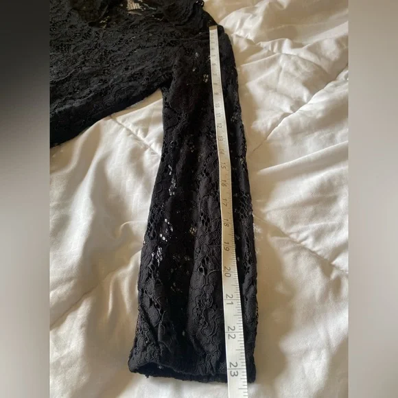 Cynthia Rowley Black Lace Long Sleeve Top Size 4 - Picture 15 of 16
